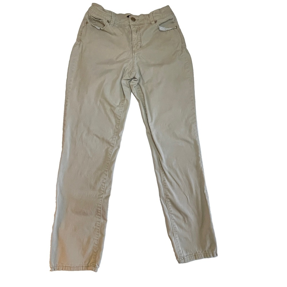 Bandolino Amy Jeans Womens Size 6 Tan Beige Khaki Straight Skinny Denim Pants